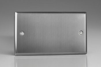 Varilight Classic Brushed Steel Double Blank Plate