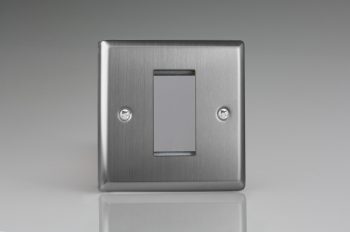 Varilight Classic Brushed Steel Data Grid 1 Gang Faceplate (Single Plate)