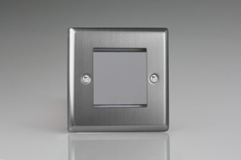 Varilight Classic Brushed Steel Data Grid 2 Gang Faceplate (Single Plate)