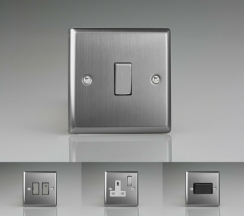 Varilight Classic Brushed Steel Switches & Sockets - Full Range