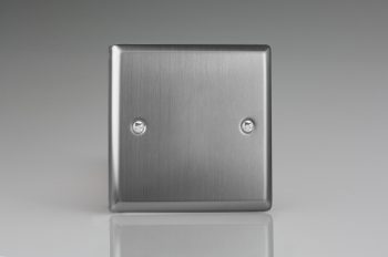 Varilight Classic Brushed Steel Single Blank Plate