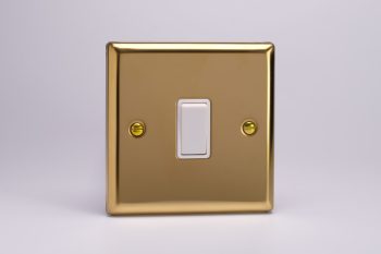 Varilight Classic Victorian Brass 1-Gang 20A Double Pole Rocker Switch