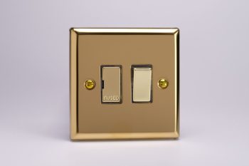 Varilight Classic Victorian Brass 13A Switched Fused Spur with Metal Inserts