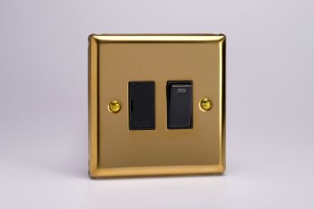 Varilight Classic Victorian Brass 13A Switched Fused Spur + Neon
