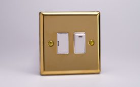 Varilight Classic Victorian Brass 13A Switched Fused Spur + Neon