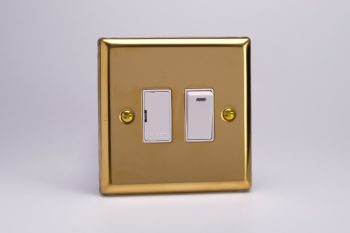 Varilight Classic Victorian Brass 13A Switched Fused Spur + Neon
