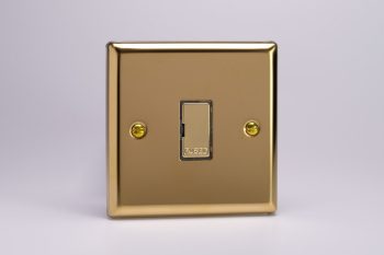 Varilight Classic Victorian Brass 13A Unswitched Fused Spur with Metal Inserts