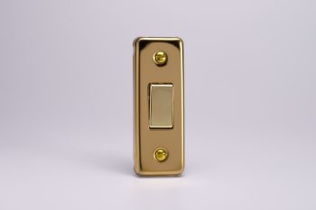 Varilight Classic Victorian Brass 1-Gang 10A 1- or 2-Way Rocker Architrave Switch