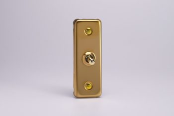 Varilight Classic Victorian Brass 1-Gang 10A 1- or 2-Way Toggle Architrave Switch