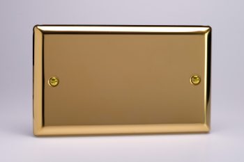 Varilight Classic Victorian Brass Double Blank Plate