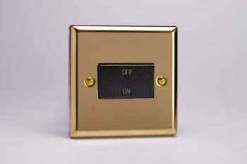 Varilight Classic Victorian Brass 10A Fan Isolating Switch (3 Pole)