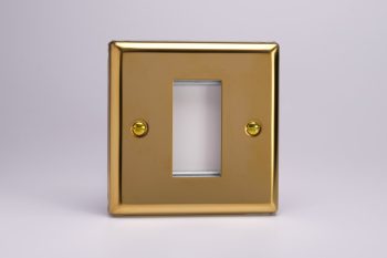 Varilight Victorian Brass DataGrid Plate (1 Grid Space) Faceplate