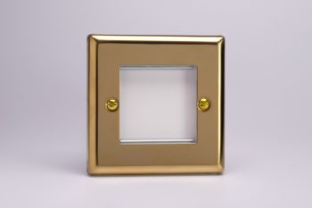 Varilight Victorian Brass DataGrid Plate (2 Grid Spaces) Faceplate