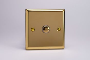 Varilight Classic Victorian Brass 1-Gang 6A 1-Way Push-to-Make Momentary Switch