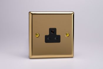 Varilight Classic Victorian Brass 1-Gang 2A Round Pin Socket