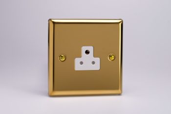 Varilight Classic Victorian Brass 1-Gang 2A Round Pin Socket
