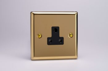 Varilight Classic Victorian Brass 1-Gang 5A Round Pin Socket