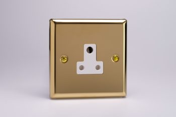 Varilight Classic Victorian Brass 1-Gang 5A Round Pin Socket