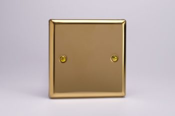 Varilight Classic Victorian Brass Single Blank Plate