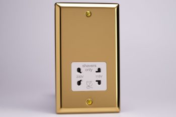 Varilight Classic Victorian Brass Dual Voltage Shaver Socket 240V/115V 240V/115V