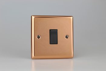 Varilight Urban Polished Copper 1-Gang 20A Double Pole Rocker Switch