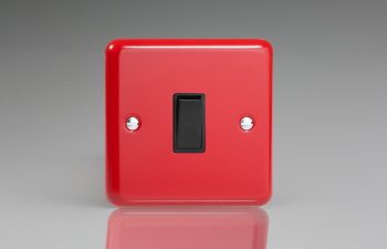 Varilight Lily Pillar Box Red 1-Gang 10A Intermediate Rocker Switch