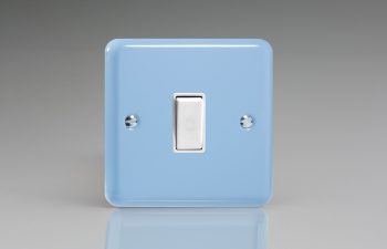 Varilight Lily Duck Egg Blue 1-Gang 10A 1- or 2-Way Rocker Switch