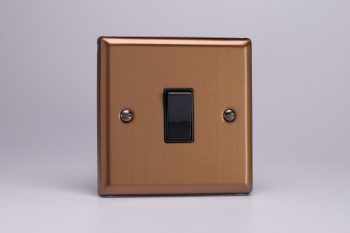 Varilight Urban Brushed Bronze 1-Gang 20A Double Pole Rocker Switch