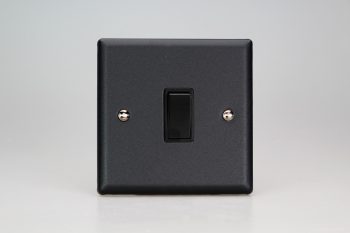 Varilight Urban Matt Black 1-Gang 20A Double Pole Rocker Switch