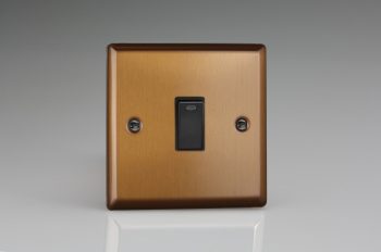 Varilight Urban Brushed Bronze 1-Gang 20A Double Pole Rocker Switch + Neon Indicator Light