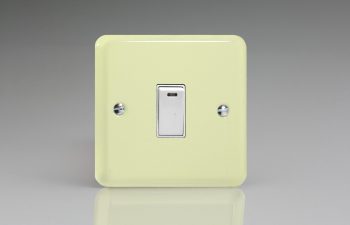 Varilight Lily White Chocolate 1-Gang 20A Double Pole Rocker Switch + Neon Indicator Light