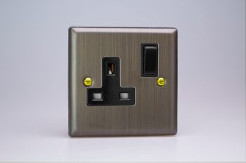 Varilight Urban Antique Brass 1-Gang 13A Double Pole Switched Socket