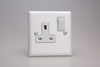 Varilight Classic Chalk White 1-Gang 13A Double Pole Switched Socket
