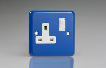 Varilight Lily Reflex Blue 1-Gang 13A Double Pole Switched Socket
