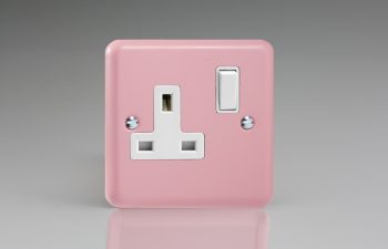 Varilight Lily Rose Pink 1-Gang 13A Double Pole Switched Socket