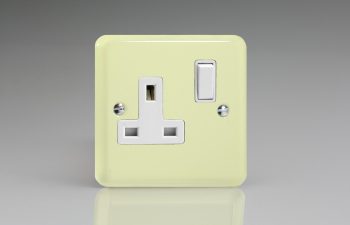 Varilight Lily White Chocolate 1-Gang 13A Double Pole Switched Socket