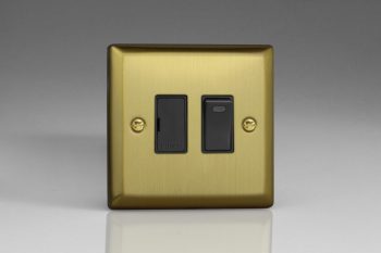 Varilight Urban Brushed Brass 13A Switched Fused Spur + Neon