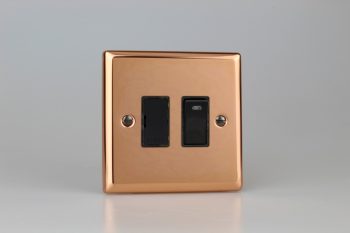 Varilight Urban Polished Copper 13A Switched Fused Spur + Neon
