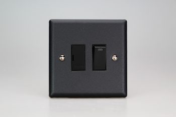 Varilight Urban Matt Black 13A Switched Fused Spur + Neon