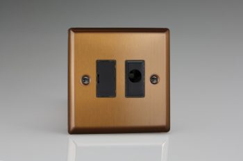 Varilight Urban Brushed Bronze 13A Unswitched Fused Spur + Flex Outlet