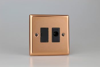 Varilight Urban Polished Copper 13A Unswitched Fused Spur + Flex Outlet