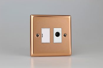 Varilight Urban Polished Copper 13A Unswitched Fused Spur + Flex Outlet