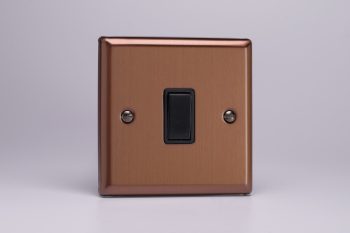 Varilight Urban Brushed Bronze 1-Gang 10A Intermediate Rocker Switch