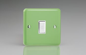 Varilight Lily Range Beryl Green 1-Gang 10A Intermediate Rocker Switch
