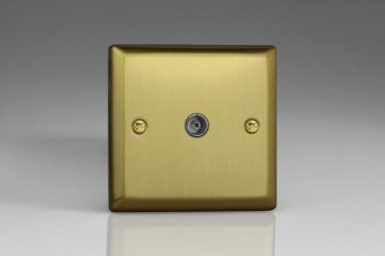 Varilight Urban Brushed Brass 1-Gang TV Socket, Co-Axial