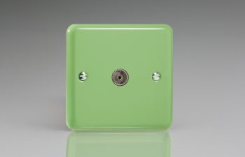 Varilight Lily Range Beryl Green 1-Gang TV Socket, Co-Axial