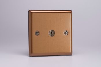 Varilight Urban Brushed Bronze 1-Gang TV Socket, Co-Axial