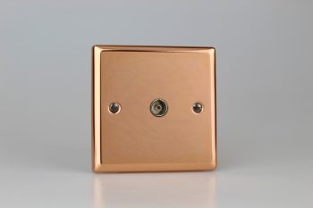 Varilight Urban Polished Copper 1-Gang TV Socket, Co Axial