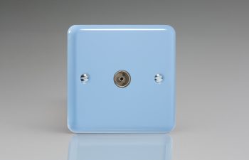 Varilight Lily Duck Egg Blue 1-Gang TV Socket, Co-Axial