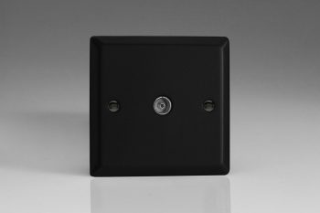 Varilight Vogue Matt Black 1-Gang TV Socket, Co-Axial